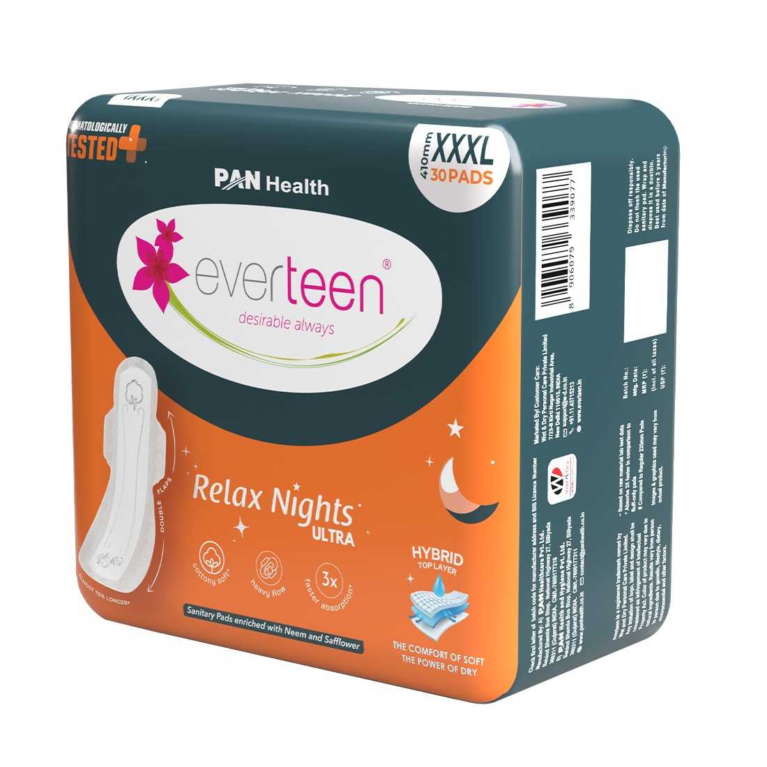 Subscribe to everteen XXXL Relax Nights Ultra 30 Overnight Sanitary Pads for Women