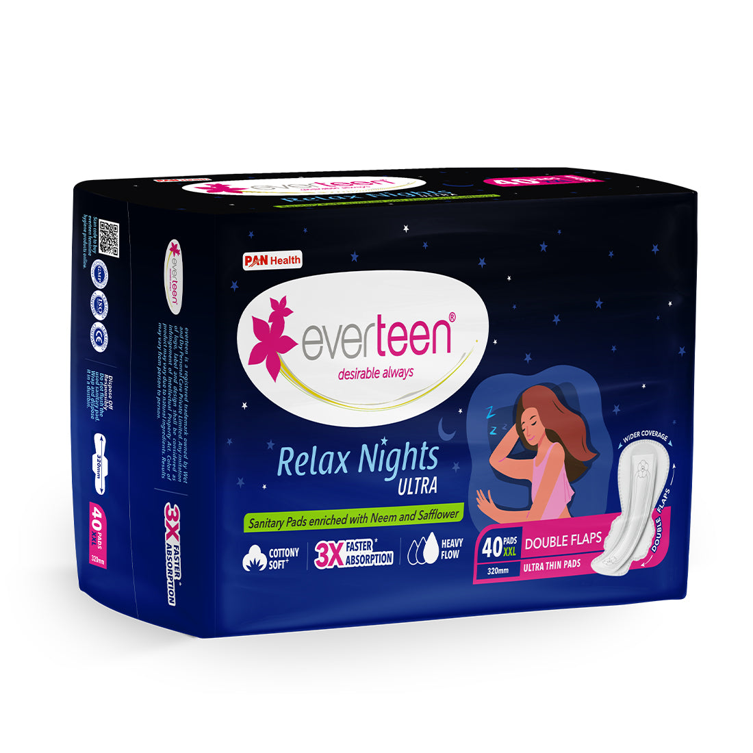 Subscribe to everteen XXL Relax Nights Ultra 40 Overnight Sanitary Pads for Women