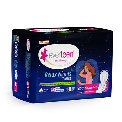 Subscribe to everteen XXL Relax Nights Ultra 40 Overnight Sanitary Pads for Women