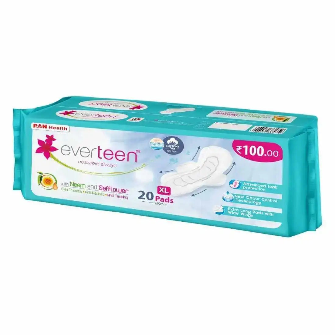 Subscribe to everteen XL Dry 20 Sanitary Pads with Neem, Safflower