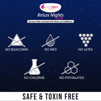 Subscribe to everteen XXL Relax Nights Ultra 40 Sanitary Pads, Free Menstrual Cramps Roll-On