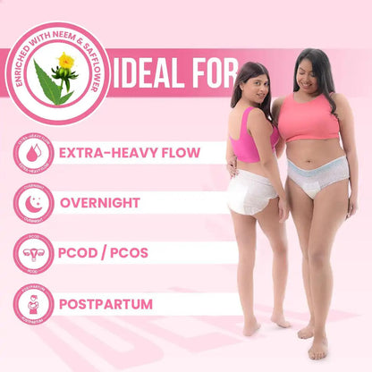 Subscribe to everteen Period Care Disposable Period Panties L-XL (70-115 cm) 10N - 360° Protection, Soft, With Neem, Safflower