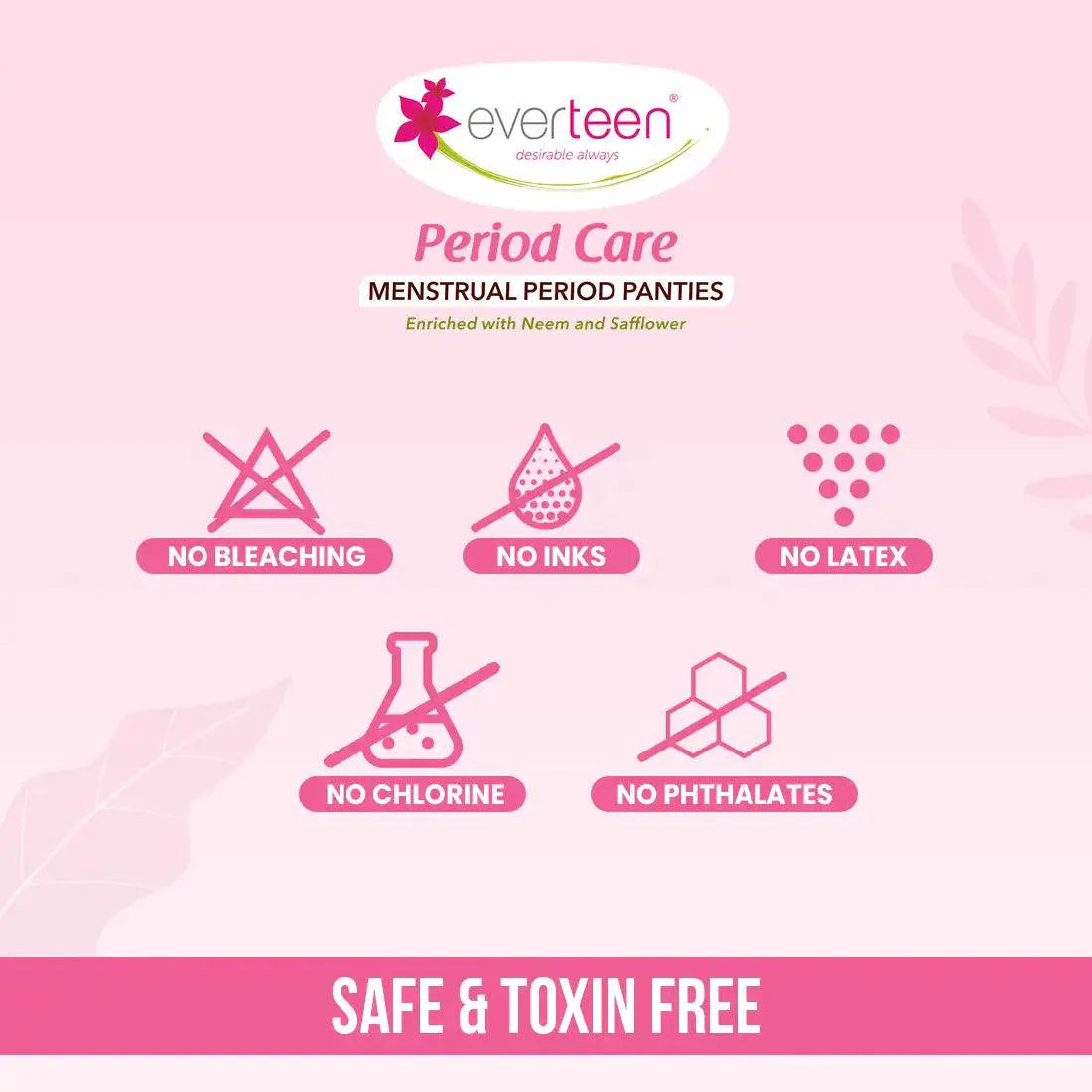 Subscribe to everteen Period Care Disposable Period Panties M-L (60-100 cm) 10N - 360° Protection, Soft, With Neem, Safflower