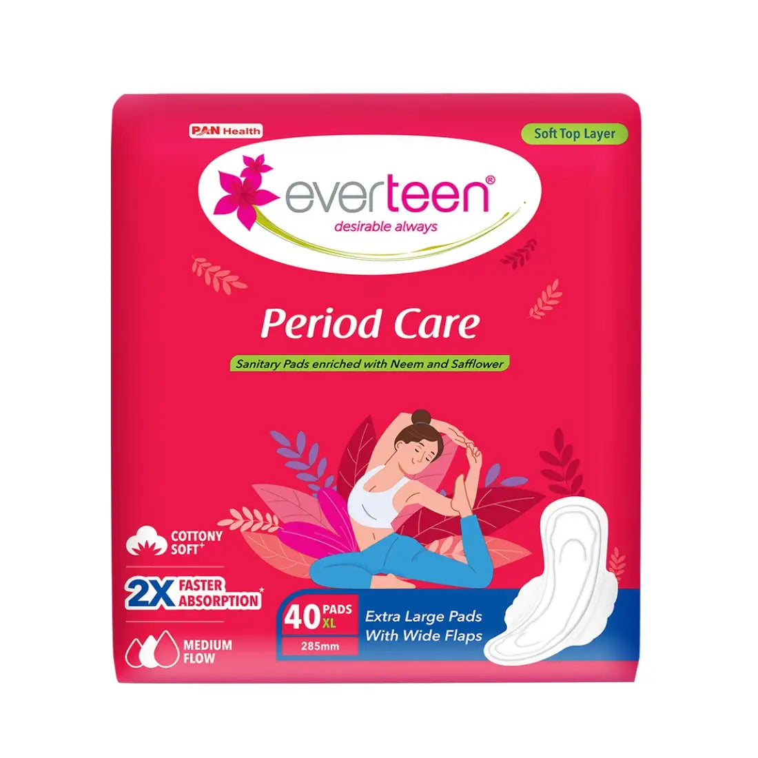 Subscribe to everteen Period Care XL Soft 40 Sanitary Pads with Neem and Safflower