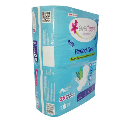 Subscribe to everteen Period Care XXL Dry 40 Sanitary Pads with Double Flaps, Neem, Safflower