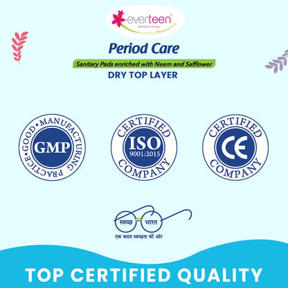 Subscribe to everteen Period Care XXL Dry 40 Sanitary Pads with Double Flaps, Neem, Safflower